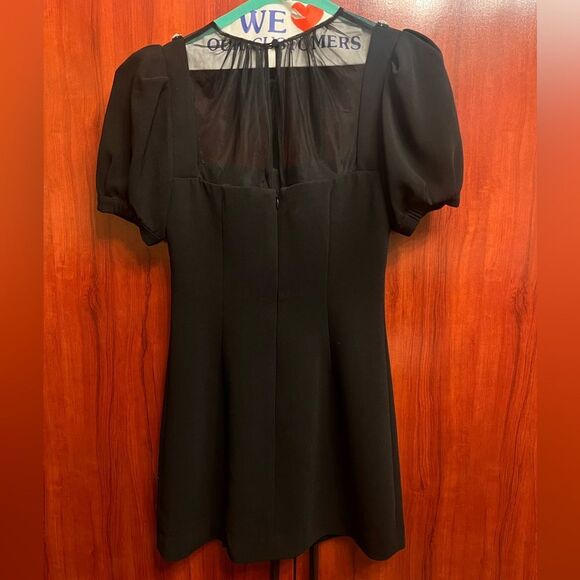 Self-Portrait Embellished Puff Sleeve Mini Dress - Picture 6 of 7